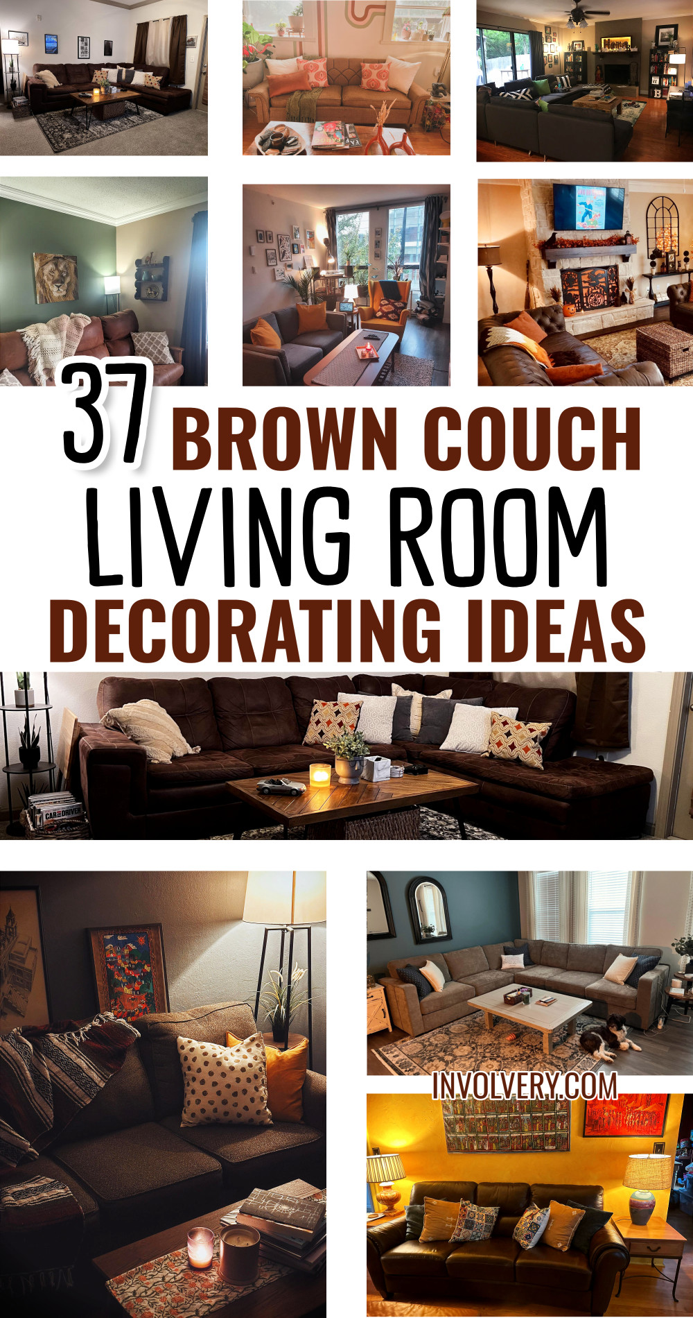 37 brown couch living room decorating ideas