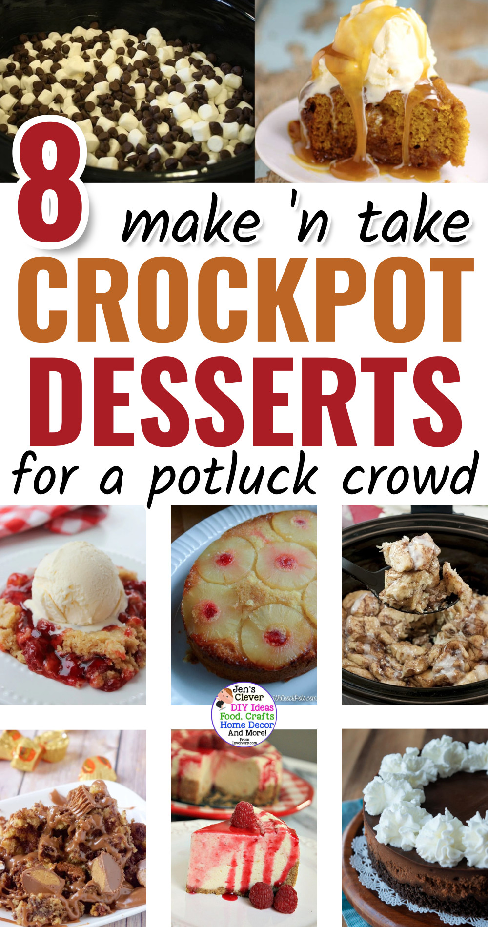 Crockpot Desserts - Crockpot Dump Dessert Recipes For a Potluck Crowd