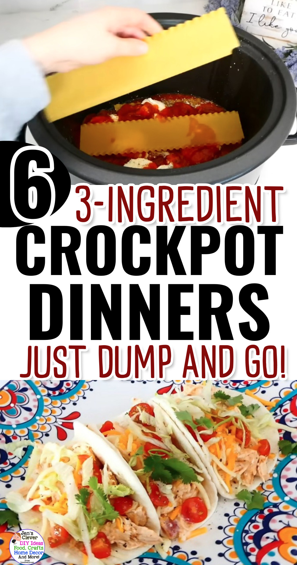 Crockpot Dump Dinners - 3 Ingredient Dump Meals For EASY Crock Pot Cooking