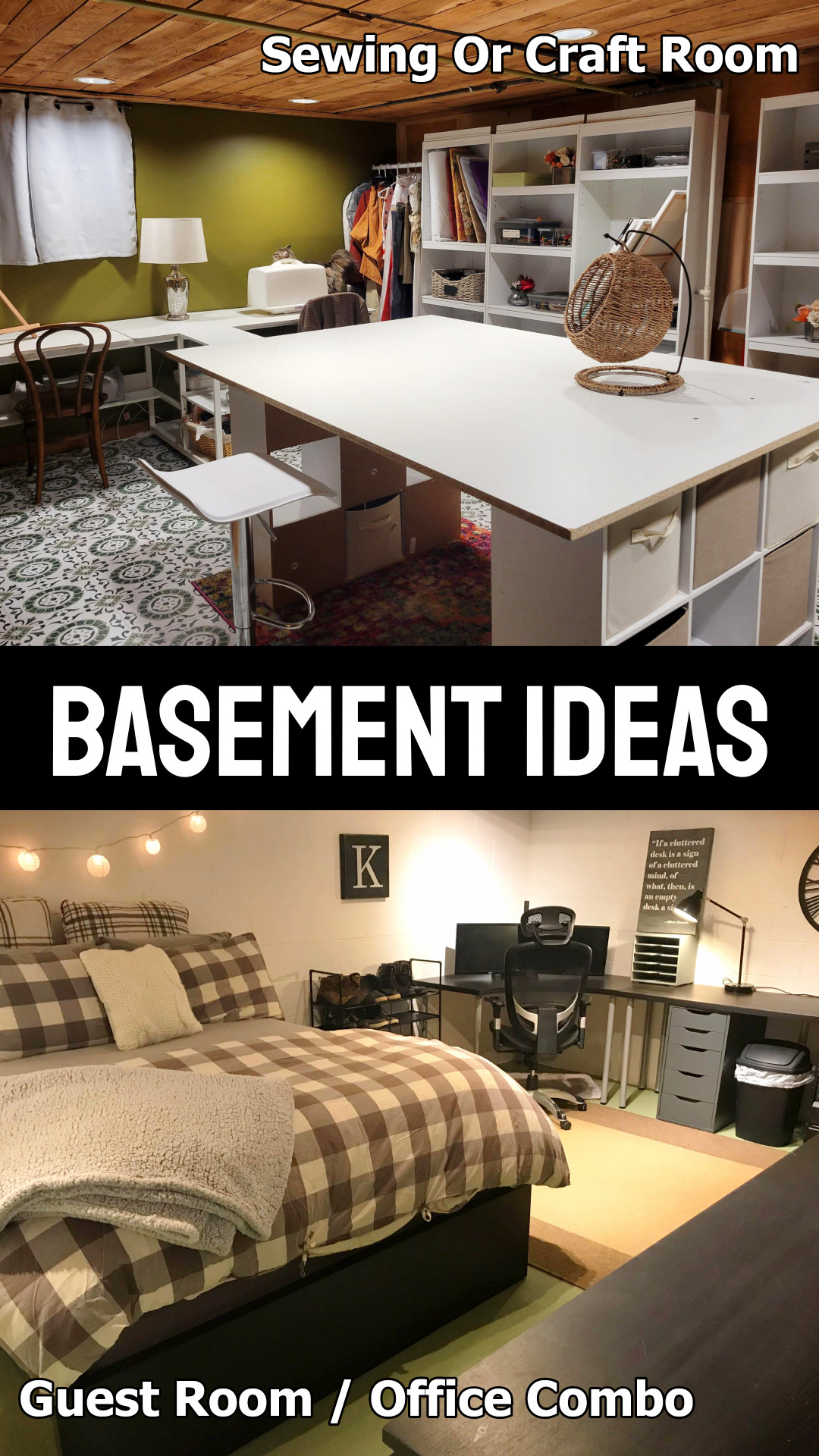 basement idea sewing craft room guest room office combo