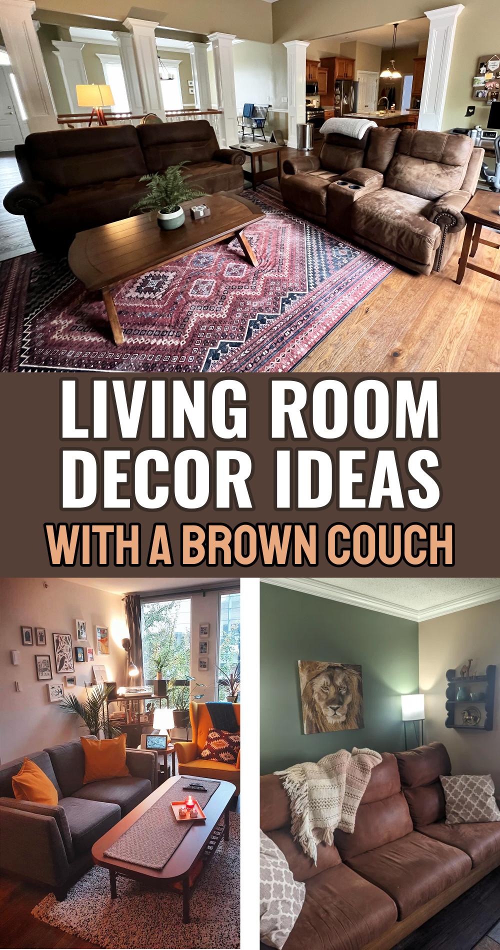 living room decor ideas with a brown couch