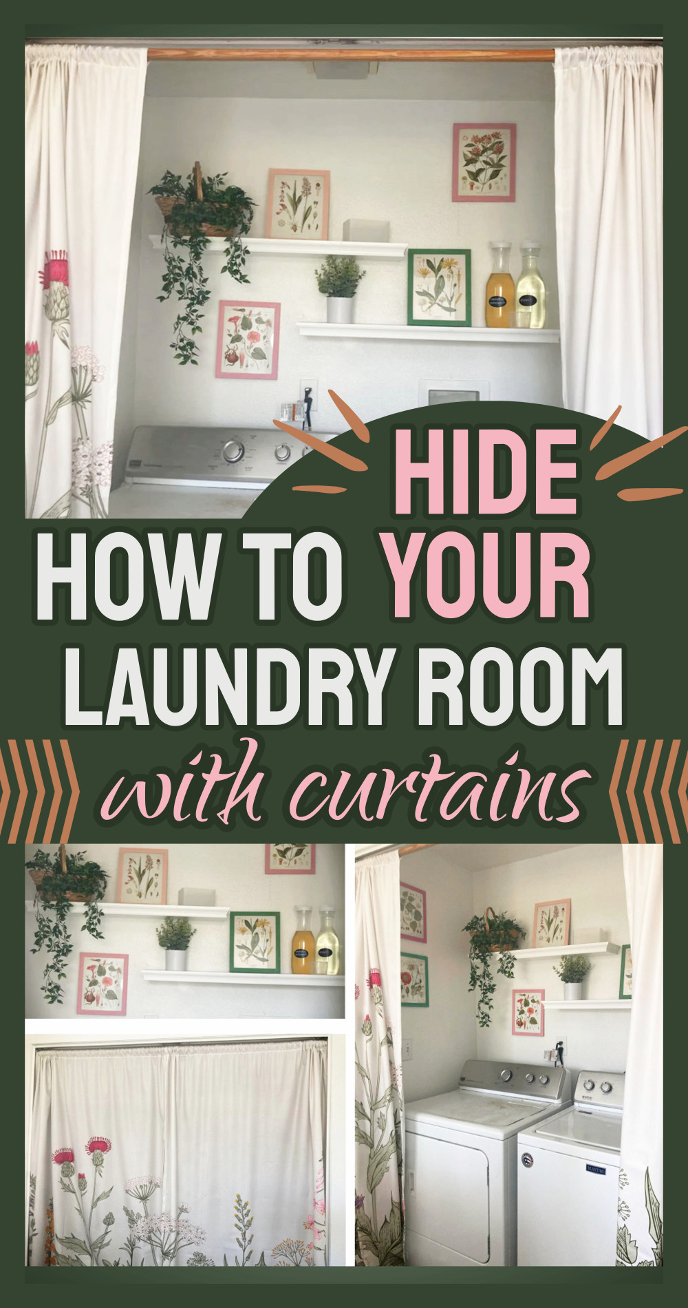 how to hide your laundry room with curtains