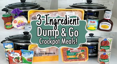 Crockpot Dump Dinners – 3 Ingredient Dump and Go Meals For EASY Crock Pot Cooking