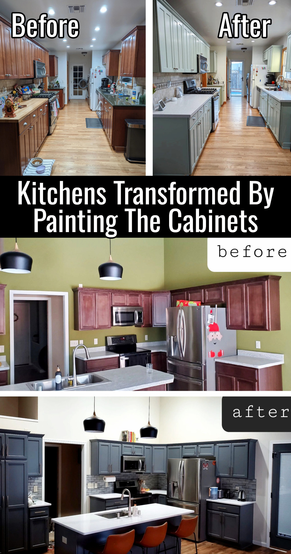 kitchen transformations by painting the cabinets