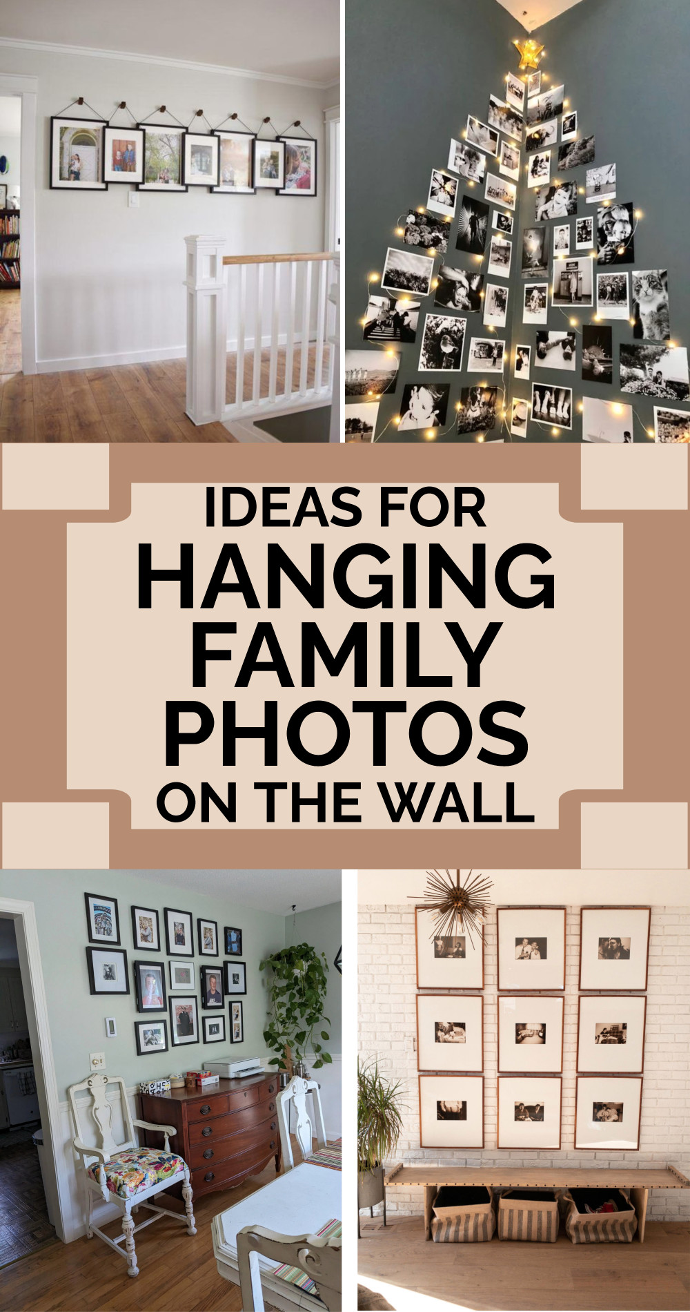 Ideas for hanging family photos on the wall