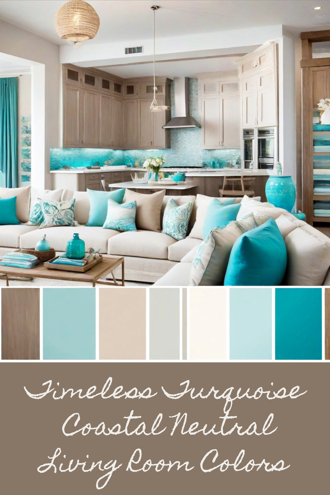 timeless turquoise coastal neutral living room colors