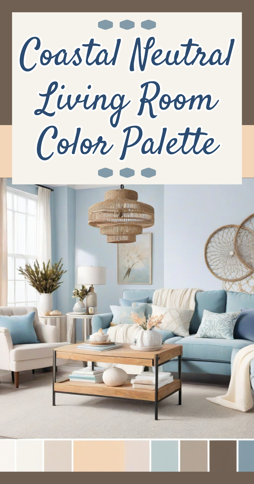 Coastal Neutral Living Room Color Palette