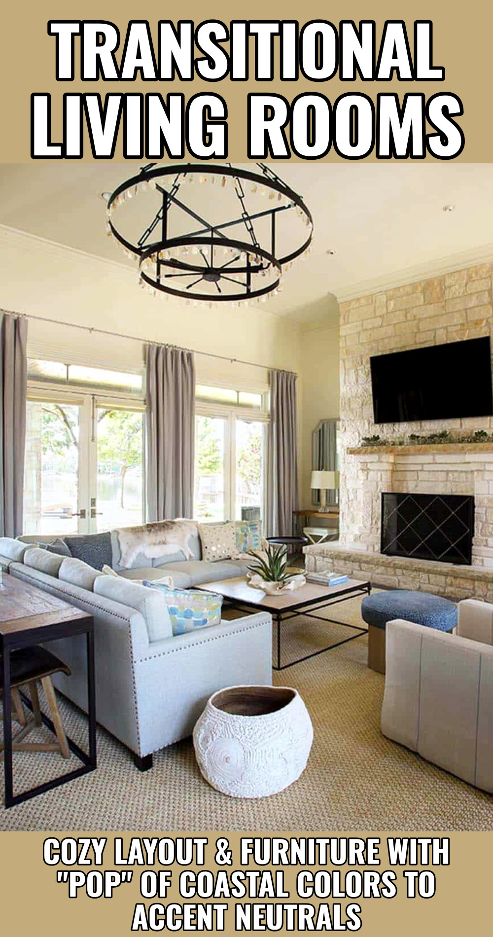 cozy transitional living room layout