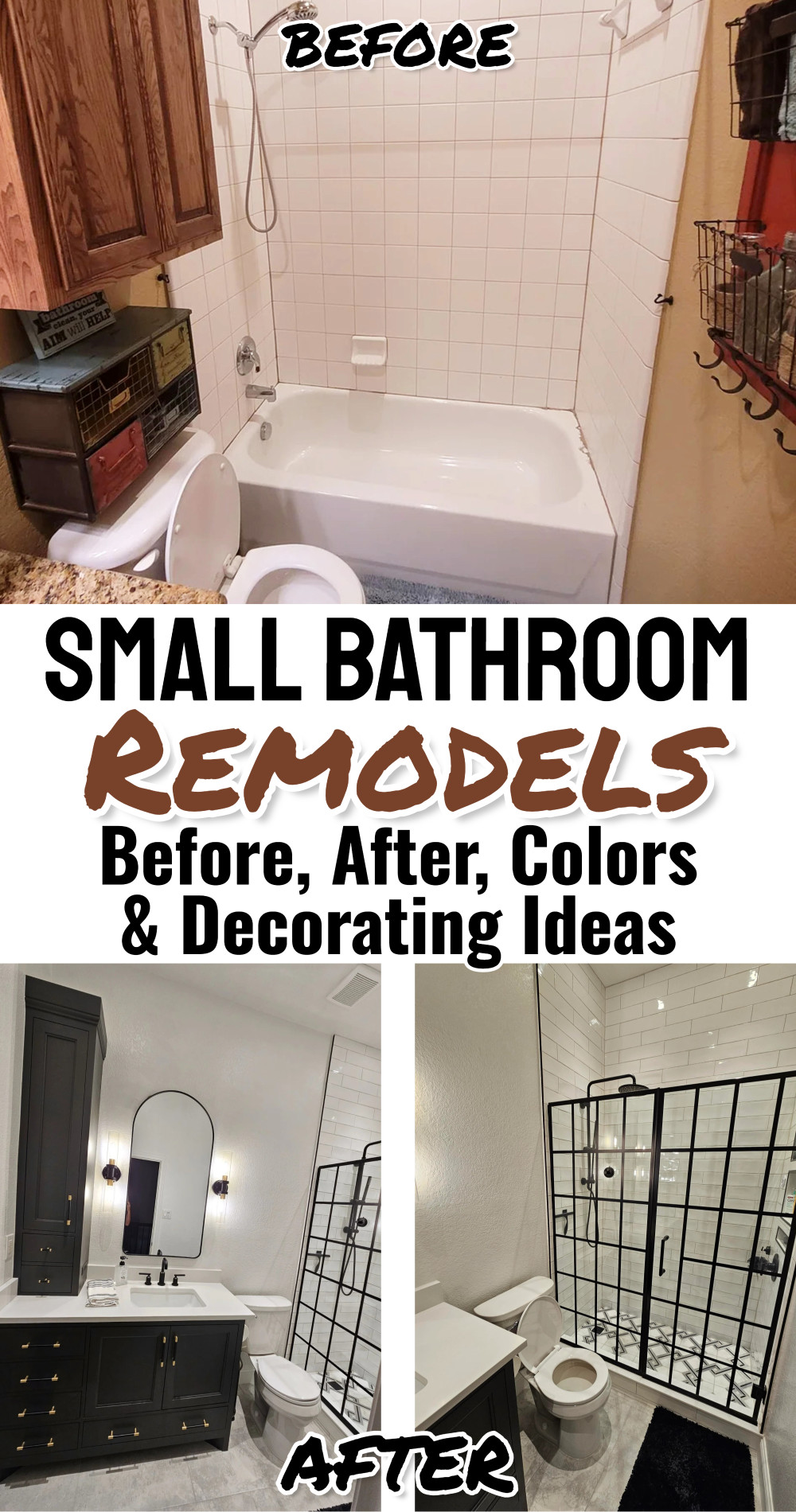 Small Bathroom Remodels - Before, After, Colors & Decorating Ideas (all on a budget!)