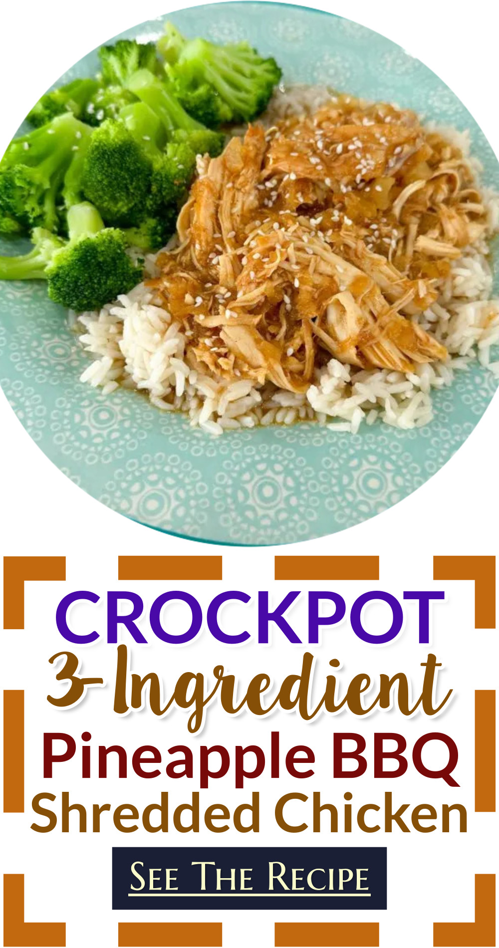 Crockpot 3-Ingredient Pineapple BBQ Shredded Chicken Recipe