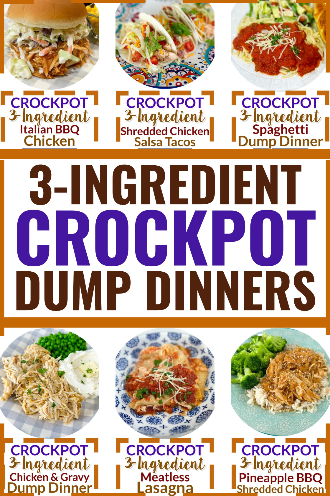 3-Ingredient Crockpot Dump Dinners Recipes