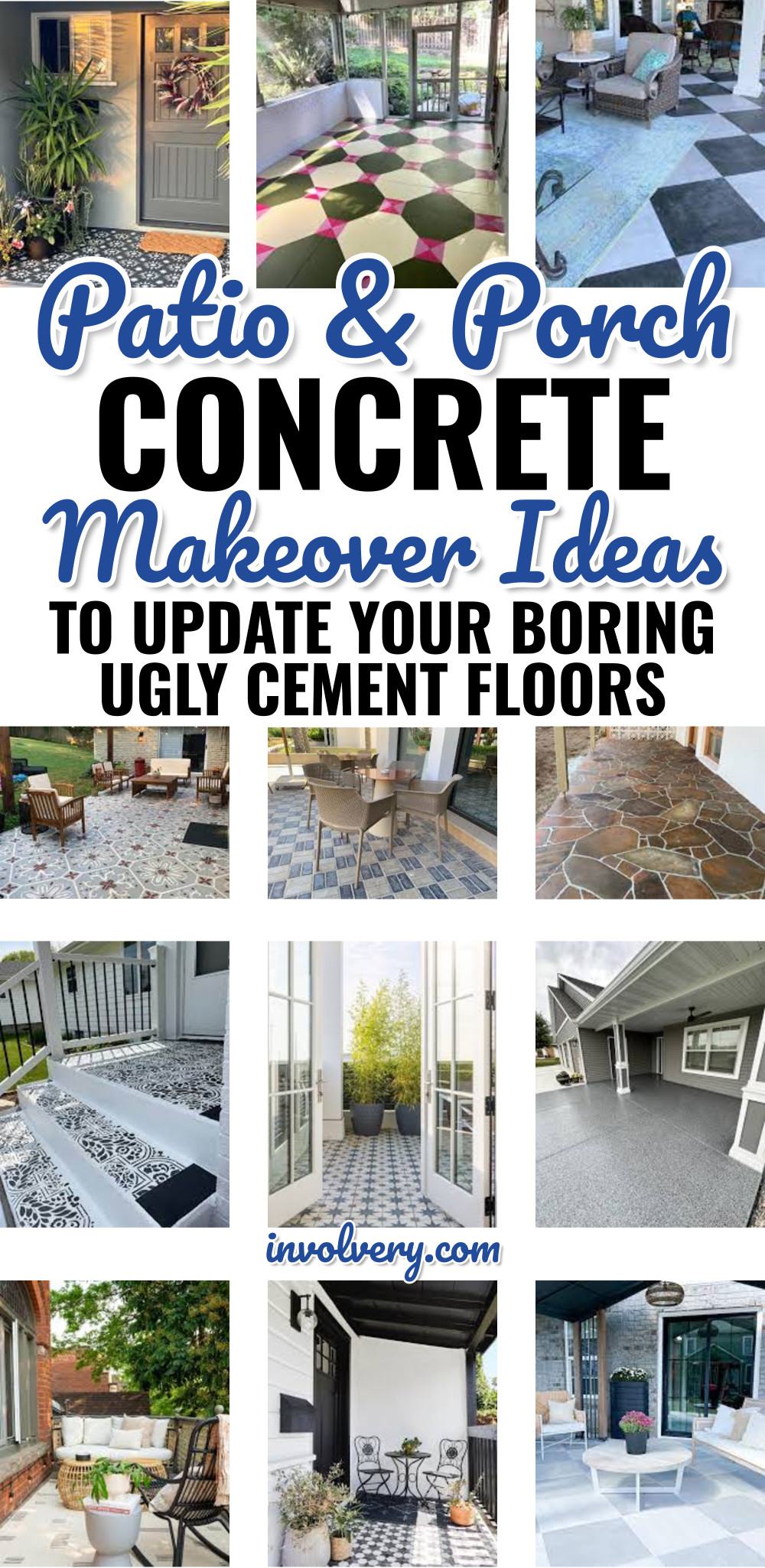 Patio and Porch Concrete Makeover Ideas, Tips & Before/After Pictures