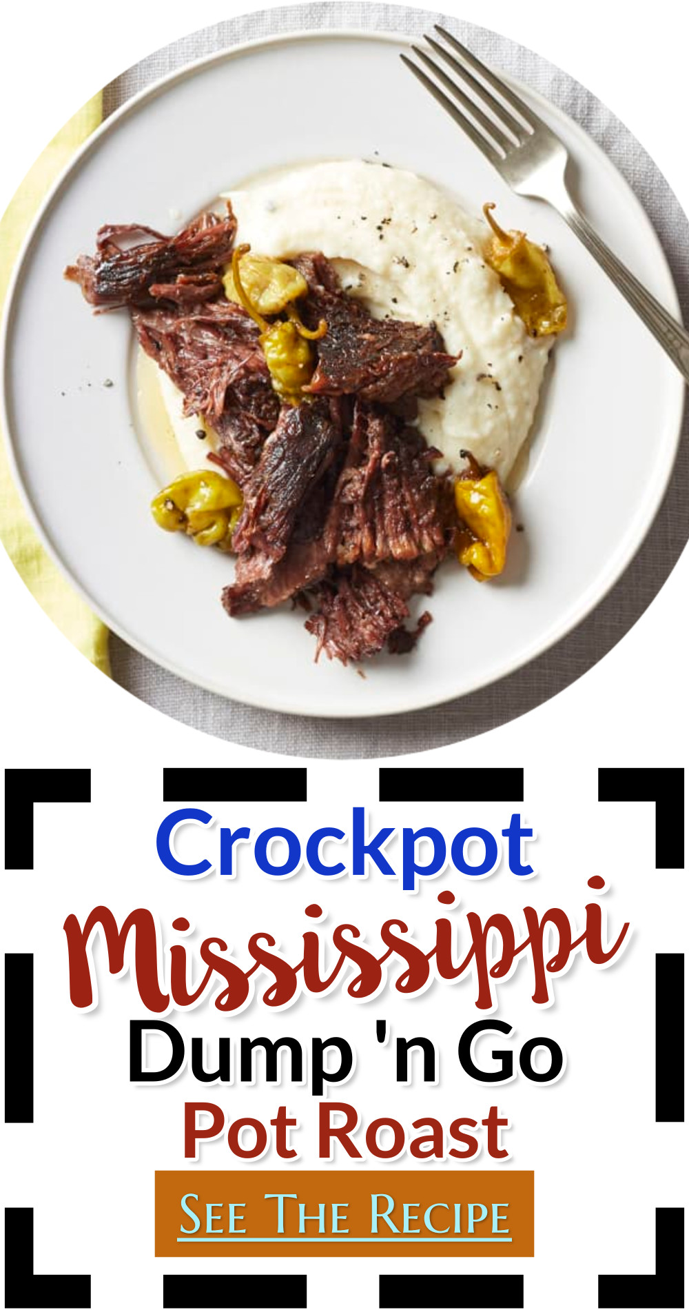 Crockpot Mississippi Dump and Go Slow Cooker Pot Roast Recipe