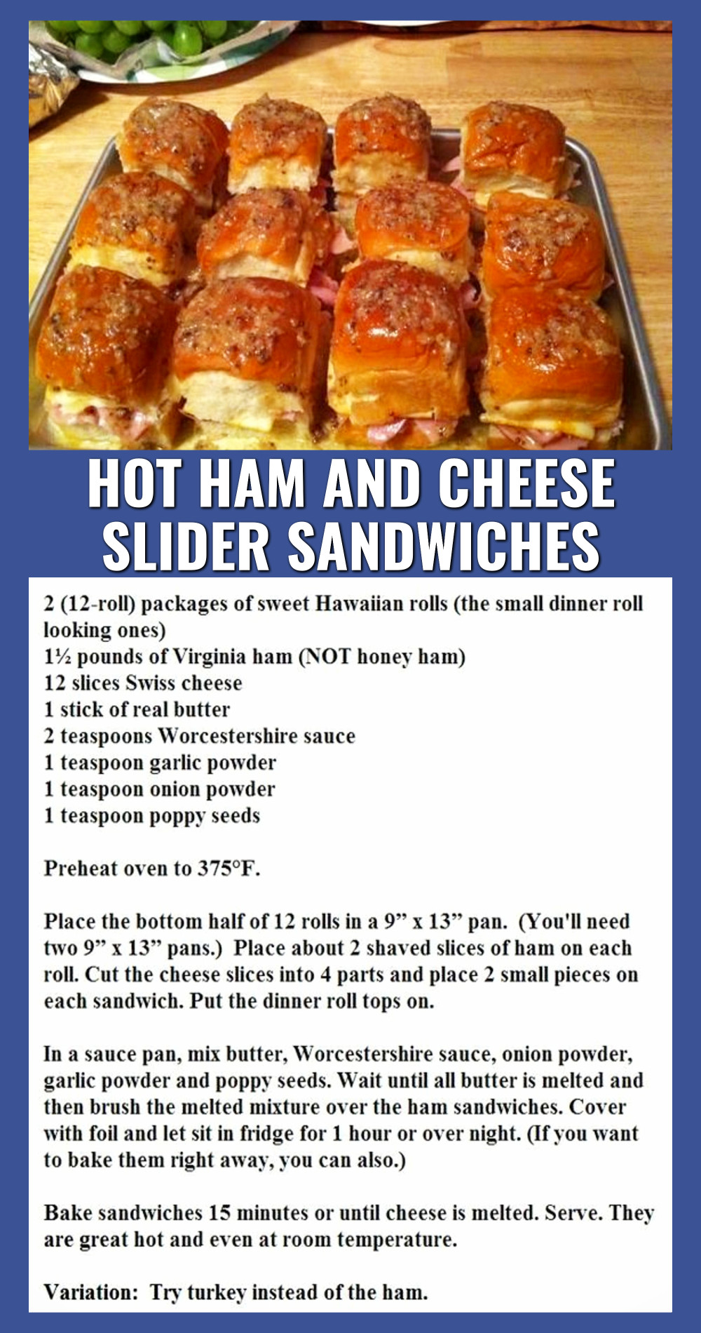 Hot Ham and Cheese Slider Sandwiches