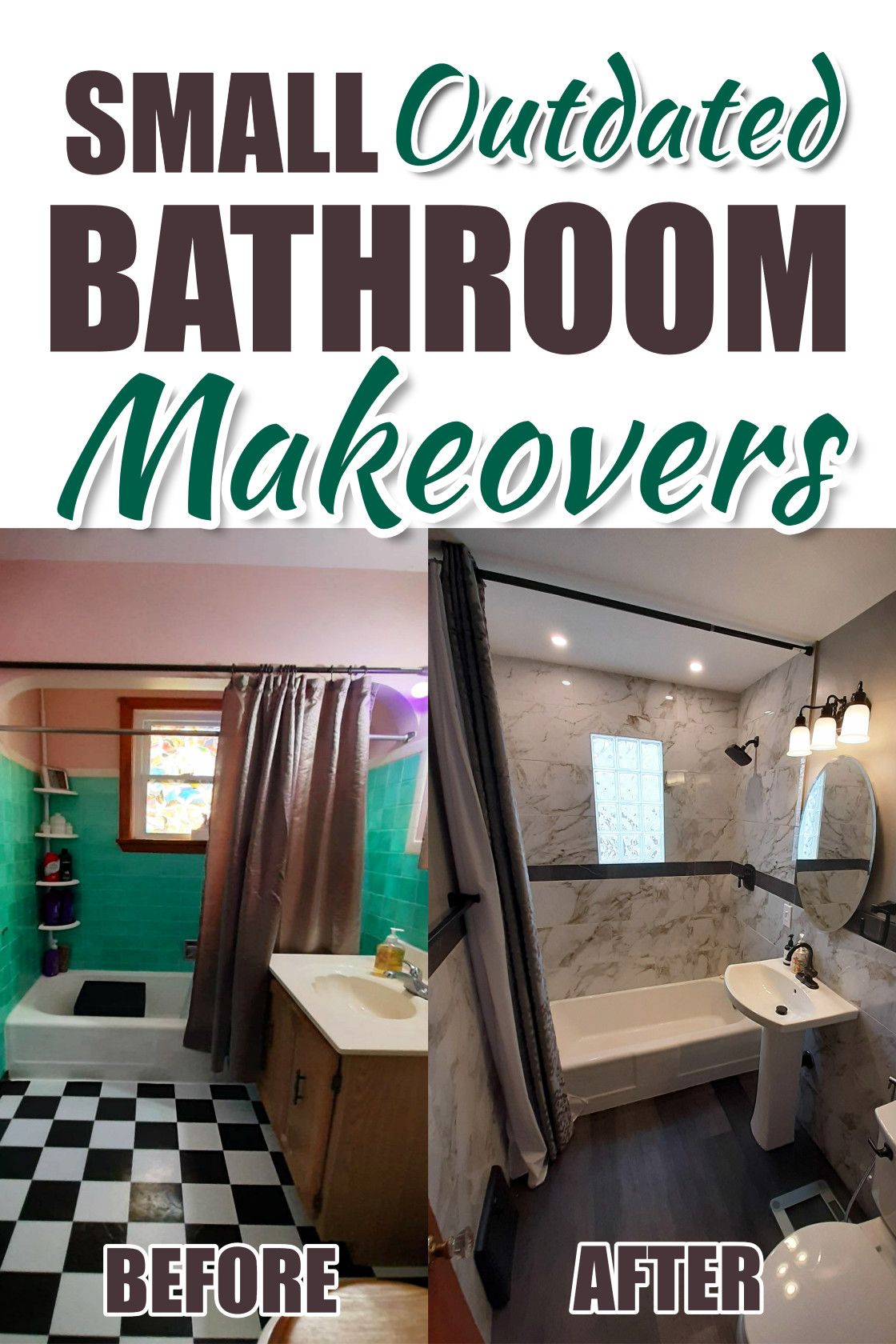 Small Outdated Bathroom Makeovers Before and After Budget-Friendly Upgrades