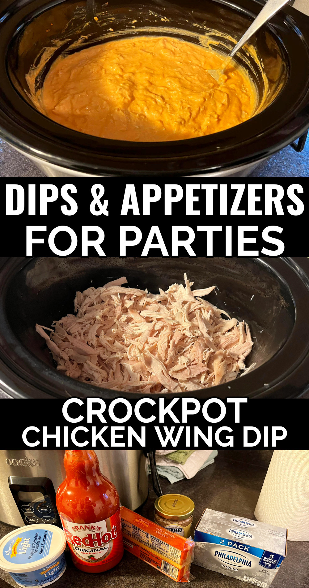 Dips and appetizers for parties crockpot chicken wing dip