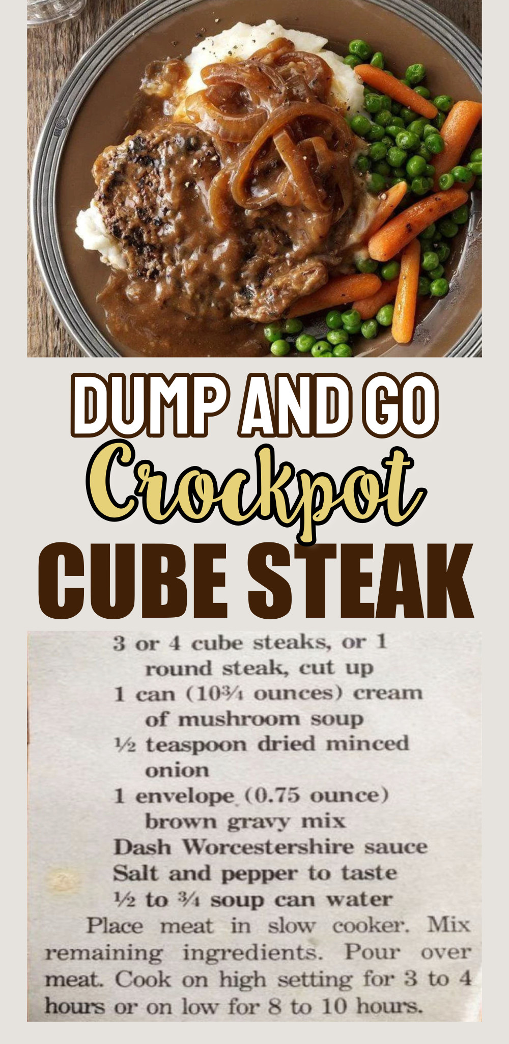 Crockpot Dump Cube Steak Gravy Dinner