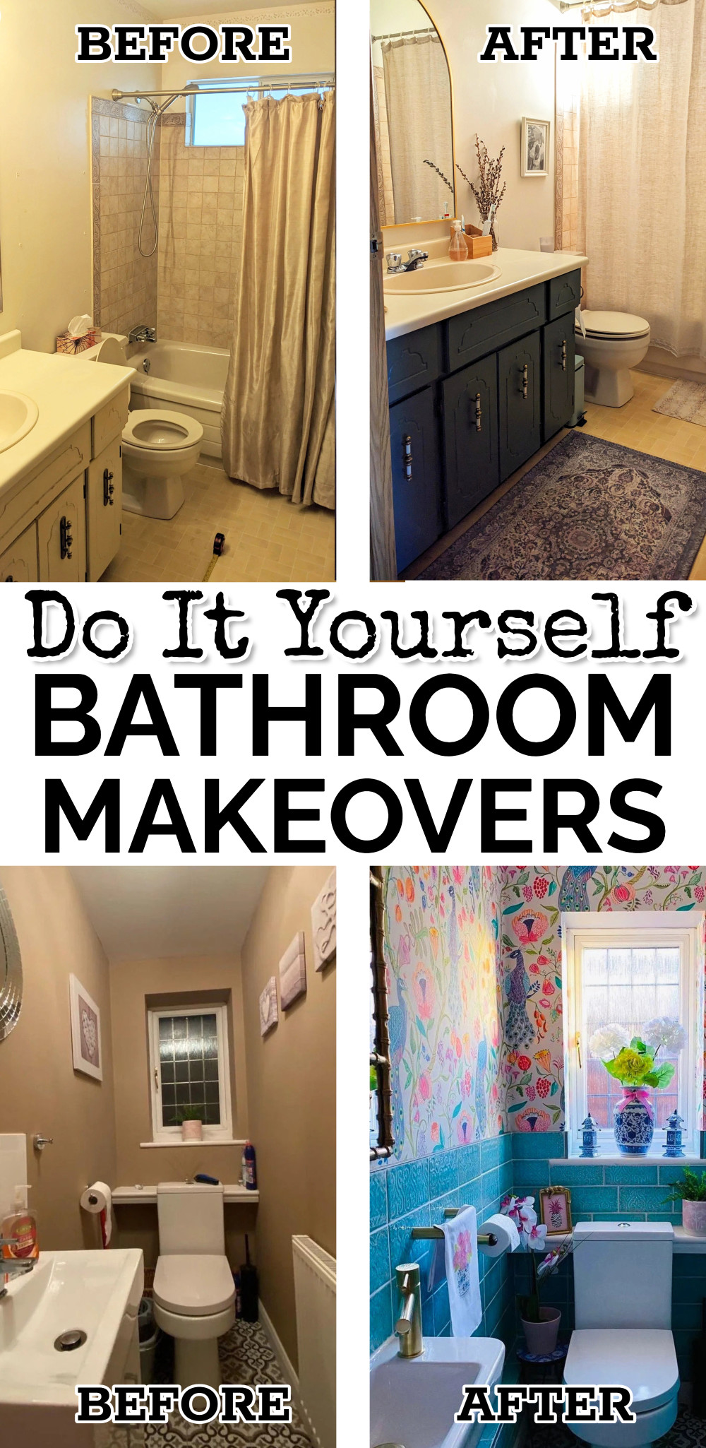 Do It Yourself Bathroom Makeovers Before and After Budget-Friendly Upgrades