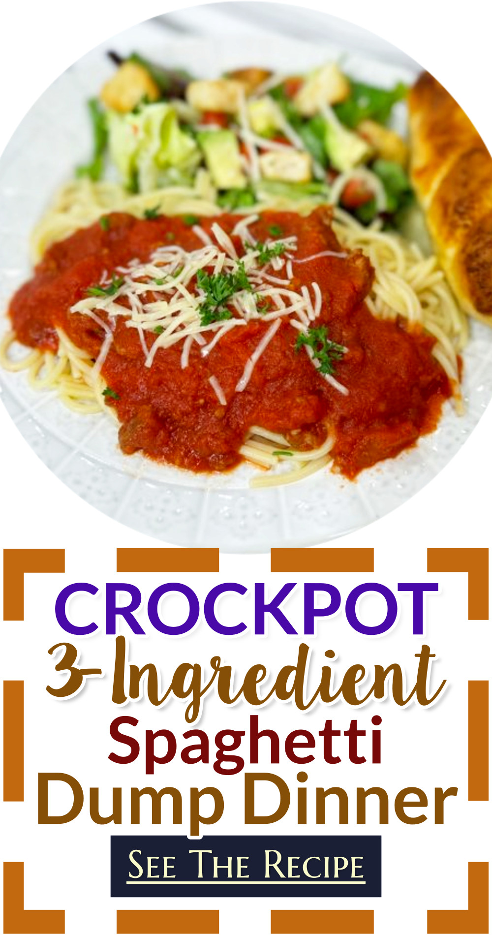 Crockpot 3-Ingredient Spaghetti Dump Dinner Recipe