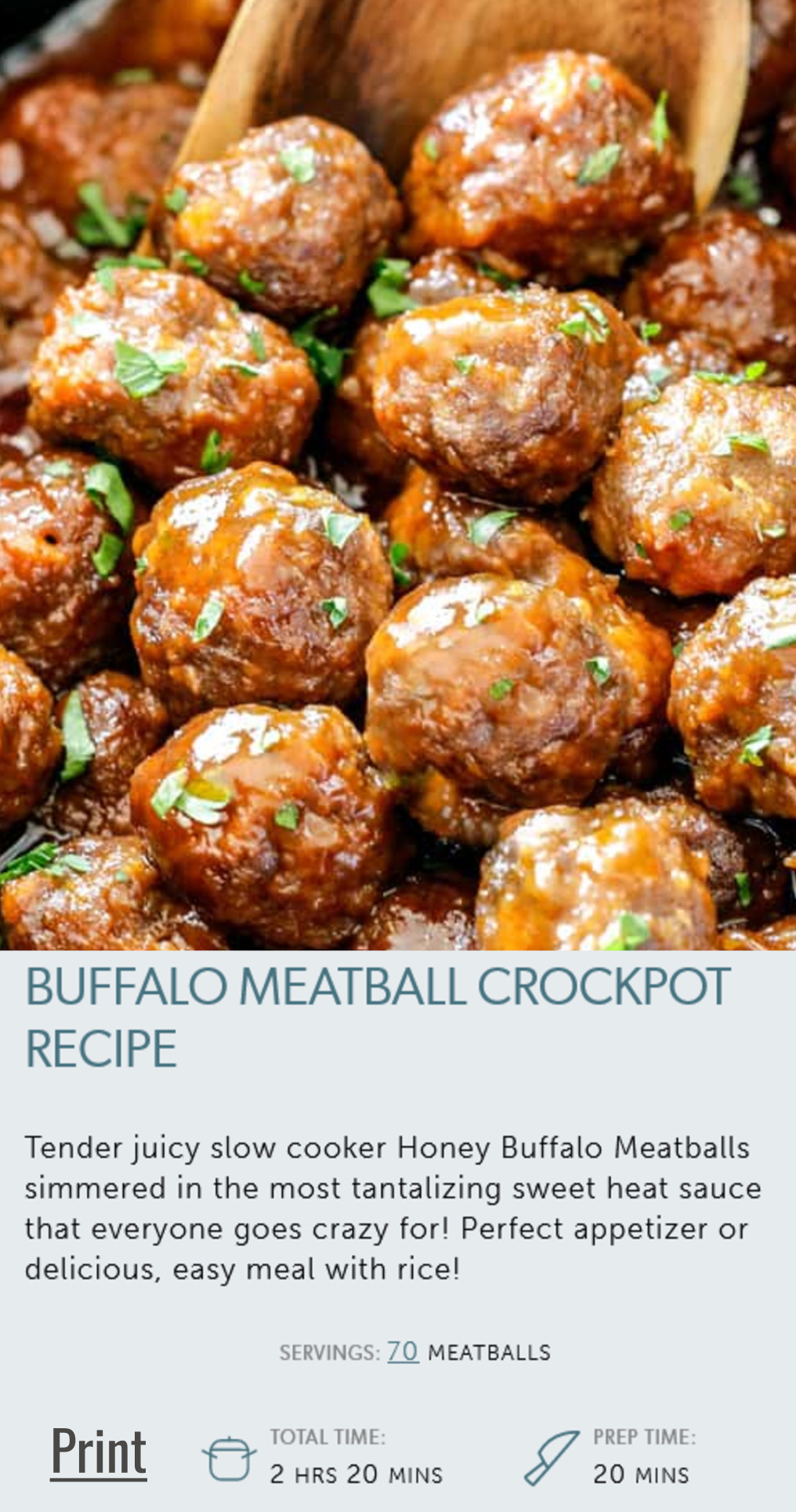 Crockpot Honey Buffalo Meatballs