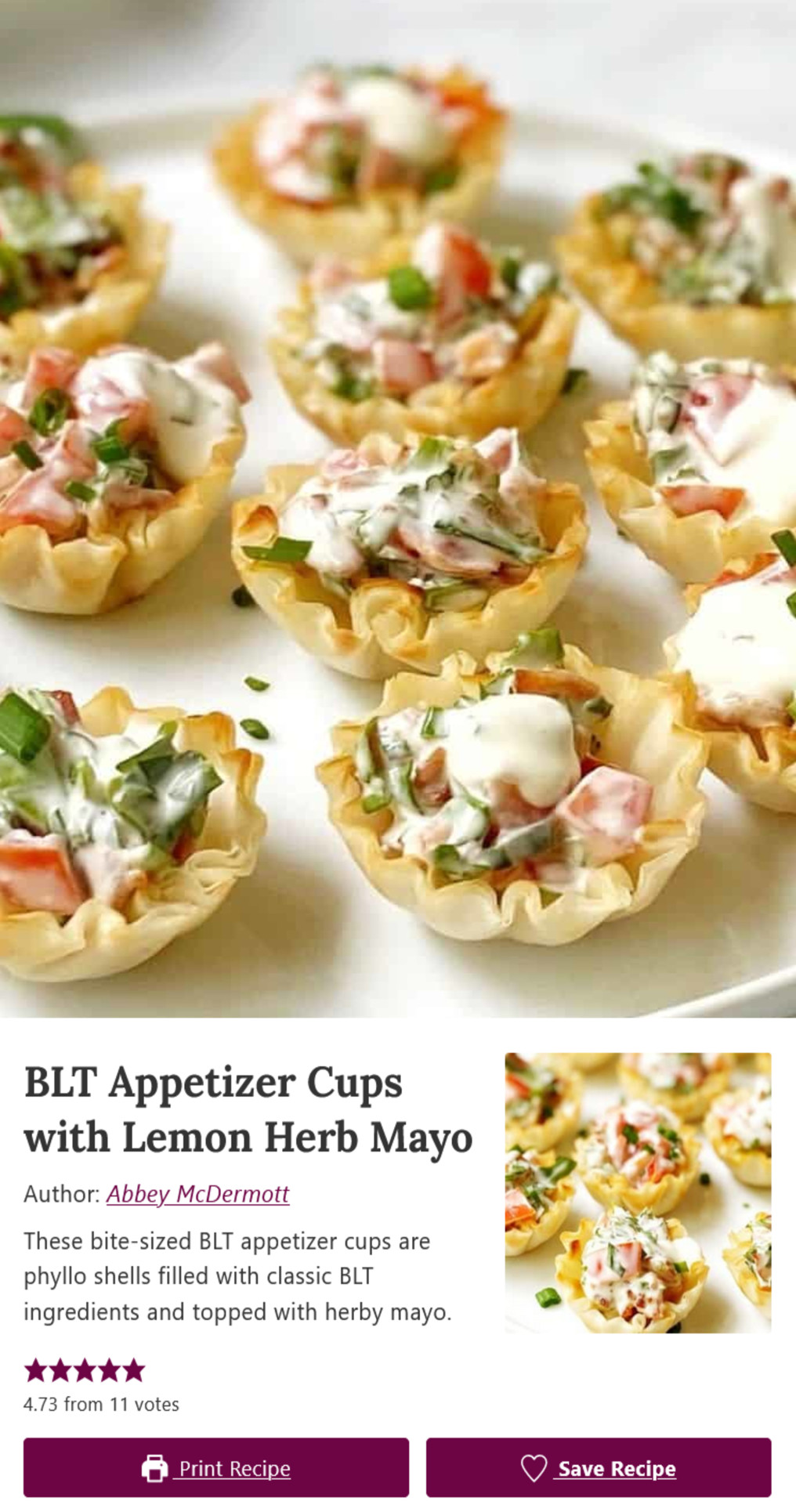 BLT Appetizer Cups