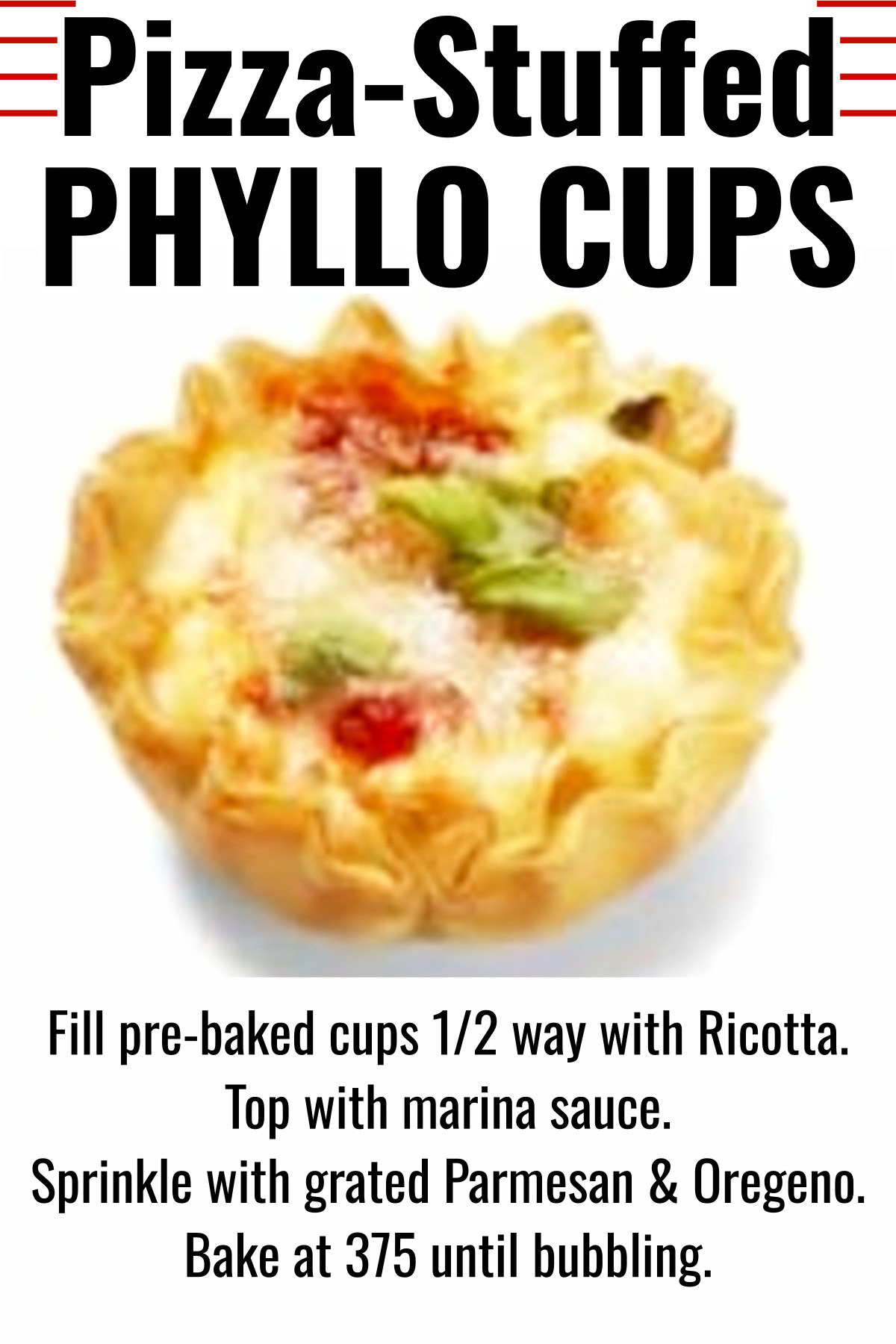 Pizza-Stuffed Phyllo Cups