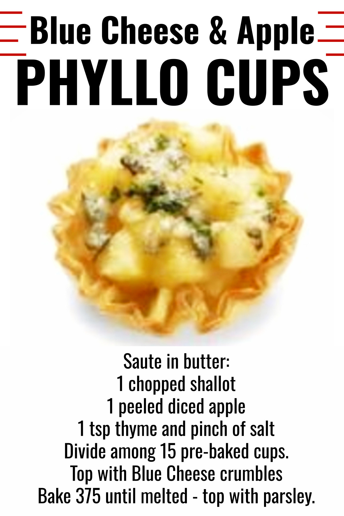 Blue Cheese & Apple Phyllo Cups