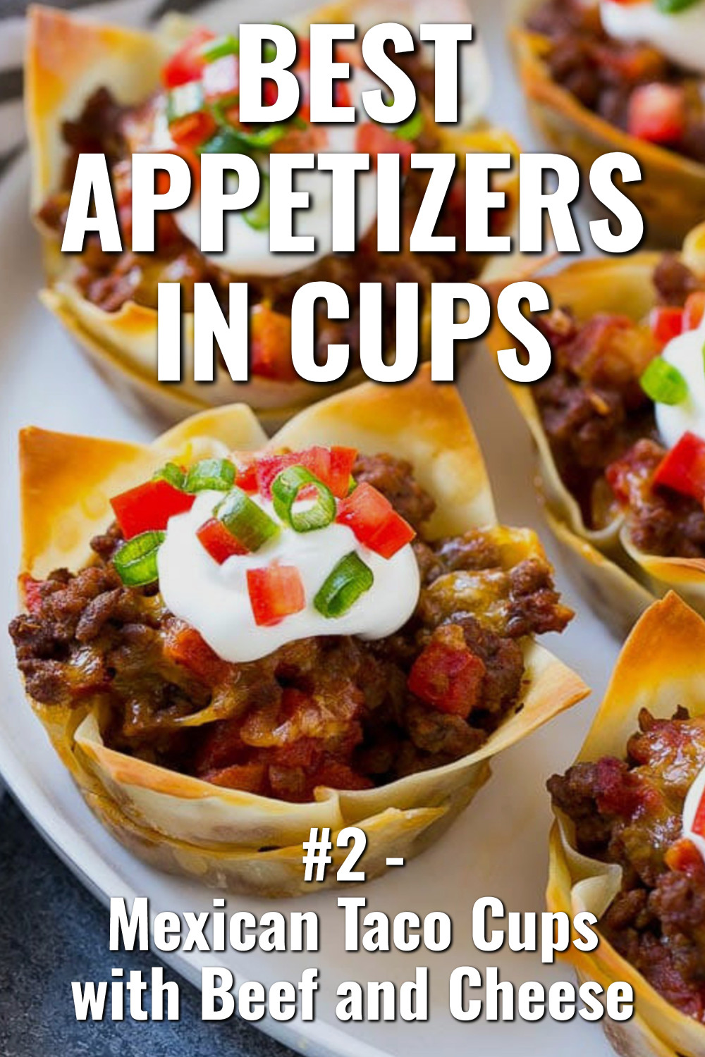 Easy Appetizers In Cups - Mexican Taco Phyllo Cups