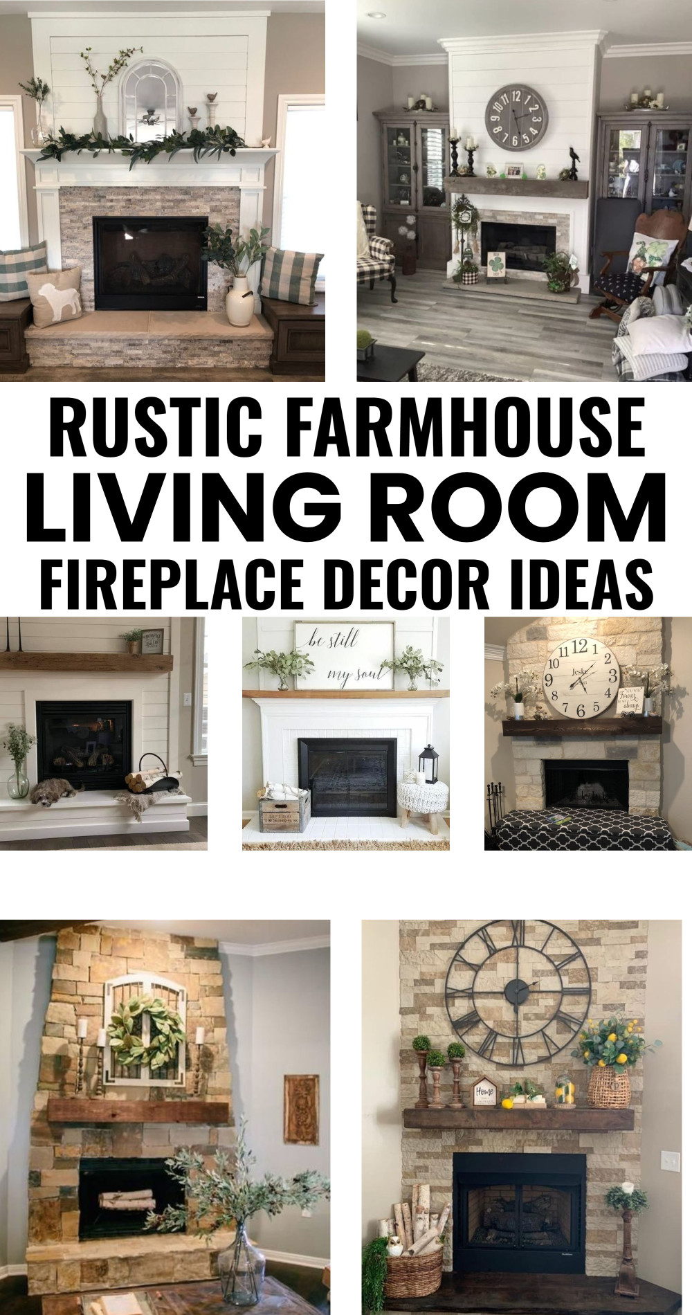 Rustic Farmhouse Living Room Fireplace Decor Ideas