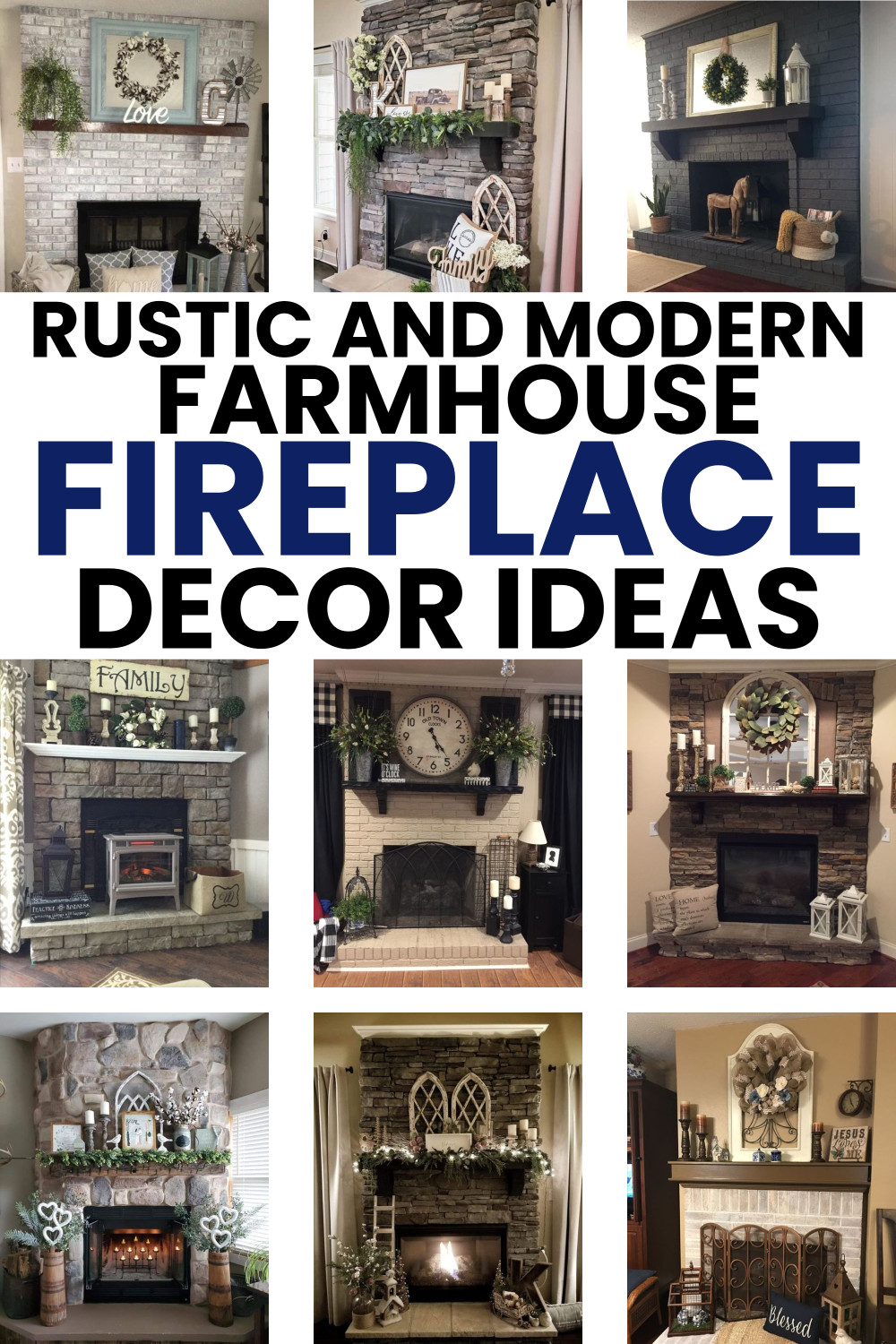 rustic and modern fireplace decor ideas