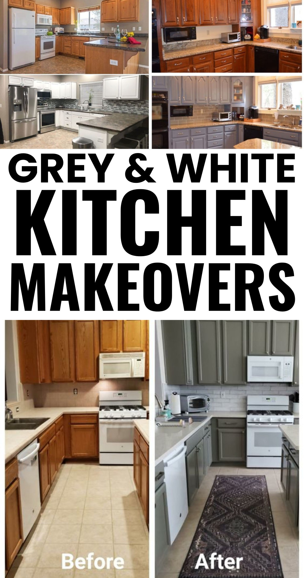 grey and white kitchen makeovers