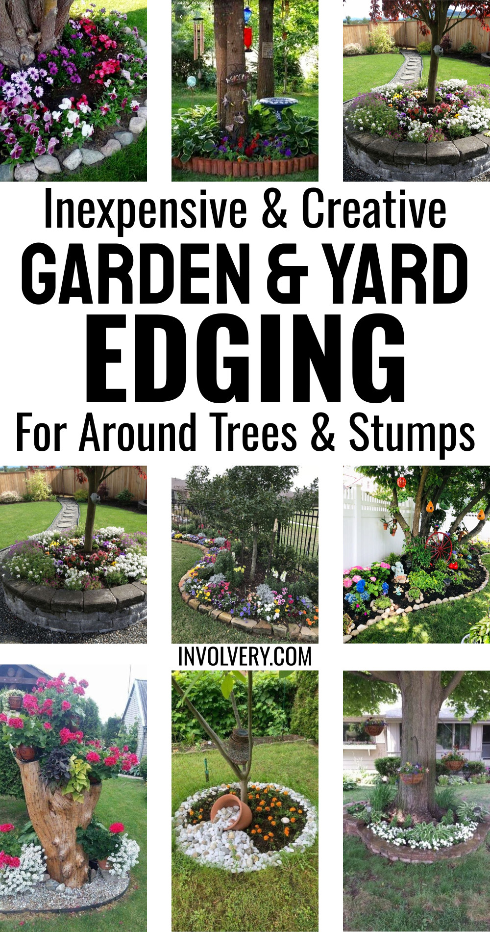 Inexpensive Garden Edging And DIY Borders For Around Trees In Your Yard
