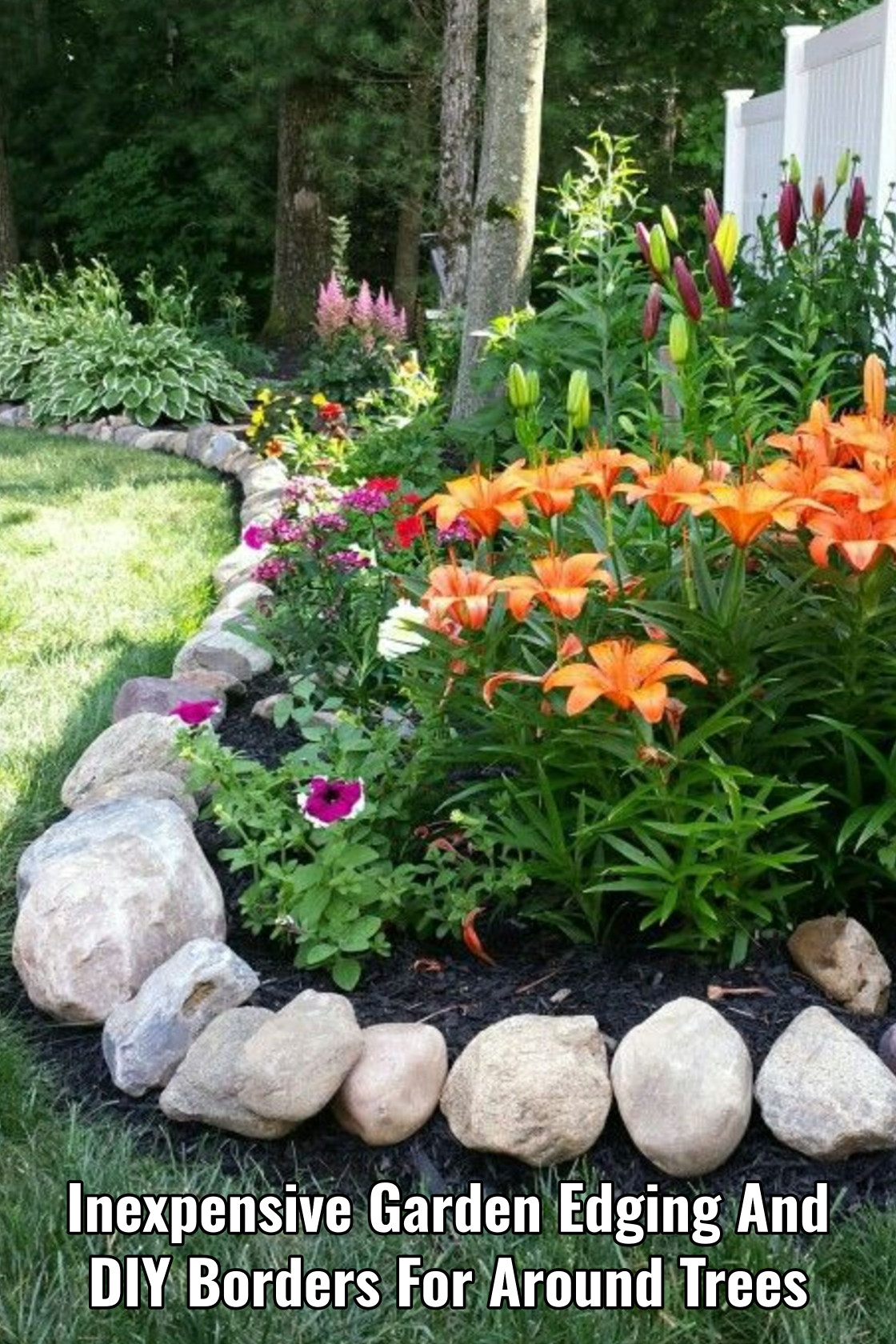Inexpensive Garden Edging And DIY Borders For Around Trees and Stumps In Your Yard