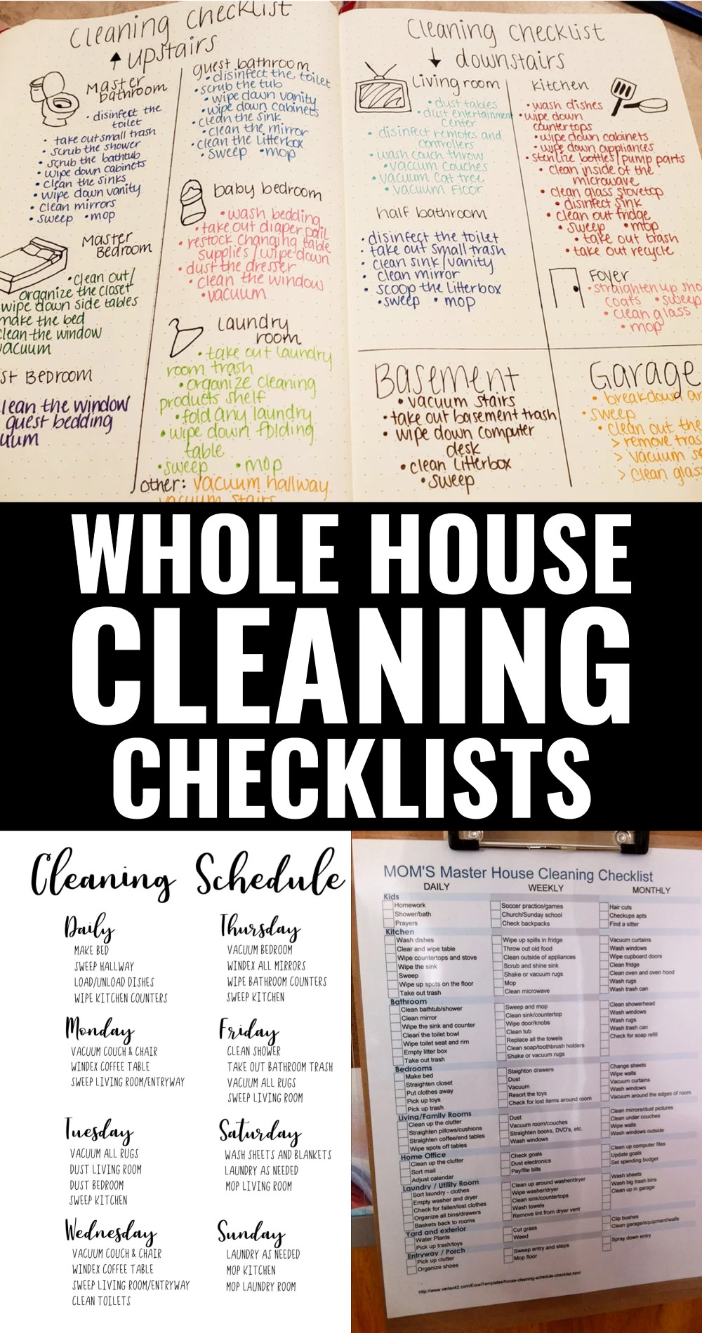 Whole House Cleaning Checklist Examples