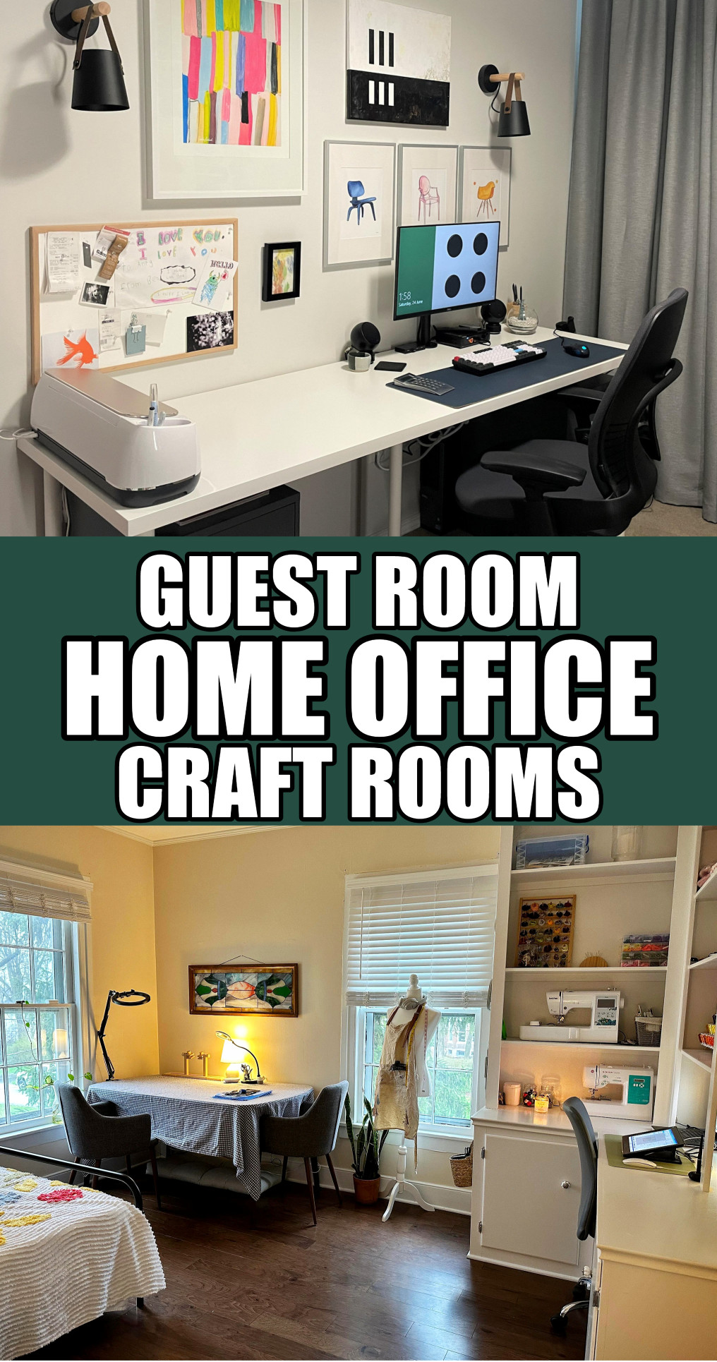 Guest room home office craft rooms