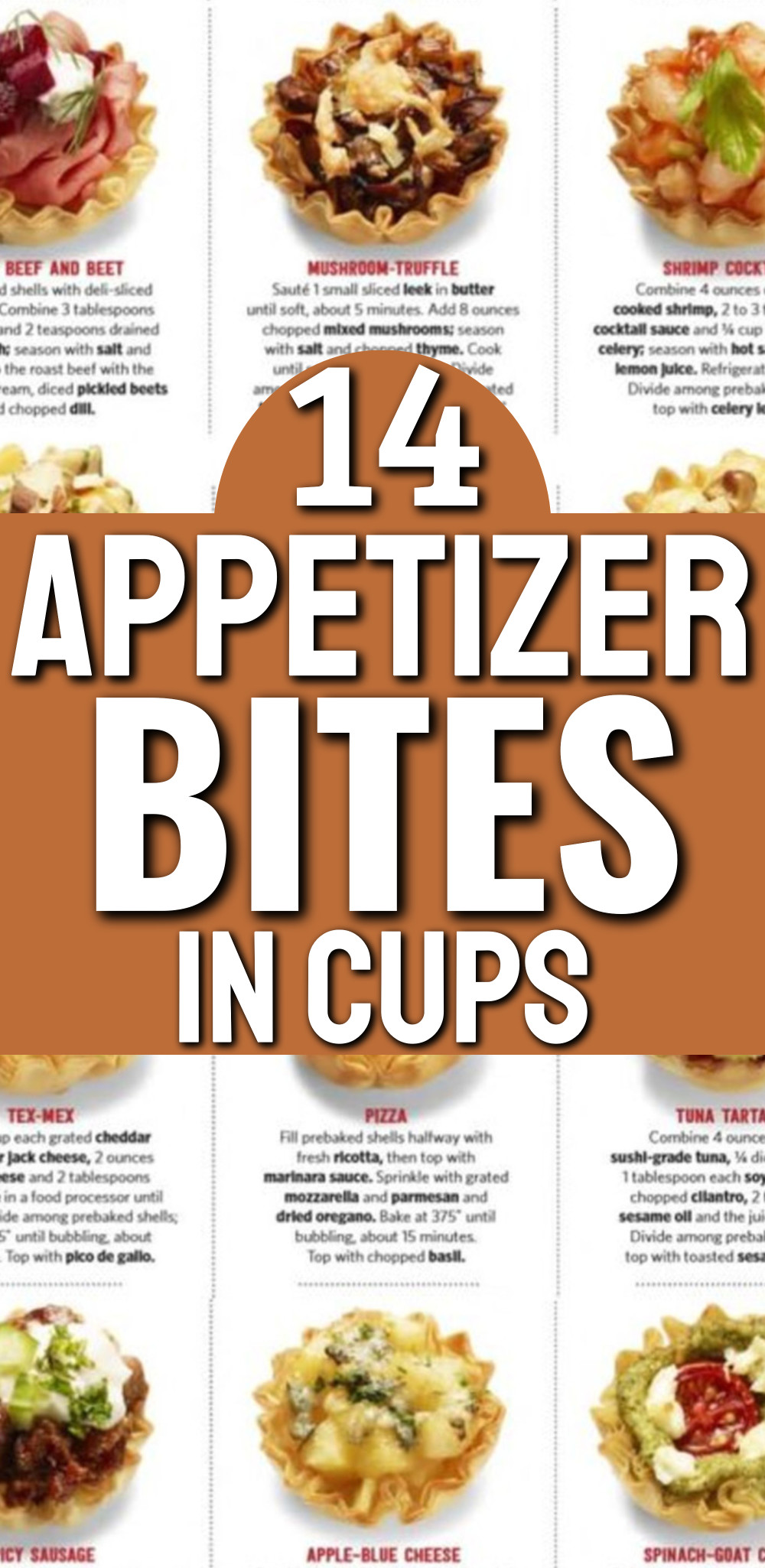 appetizer bites in cups