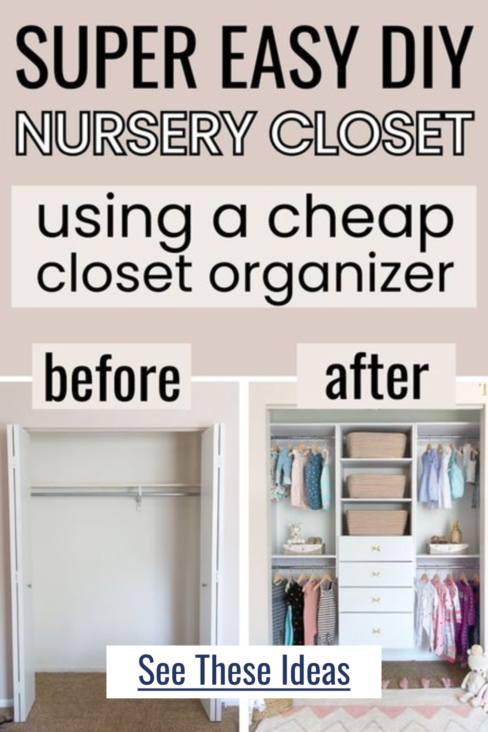 Baby Closet DIY: How to Build This Beautiful Nursery Closet