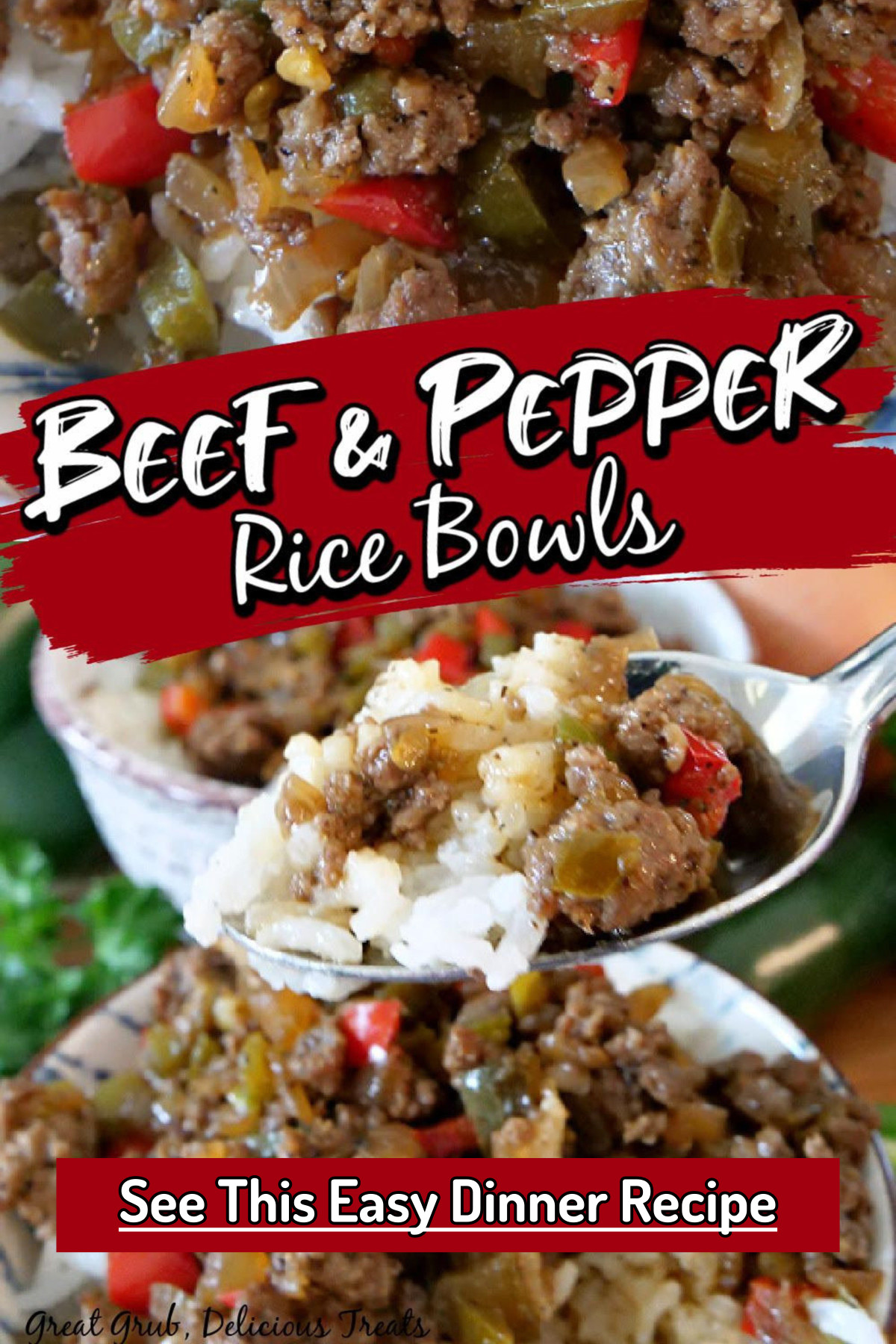 Ground Beef and Pepper Rice Bowls