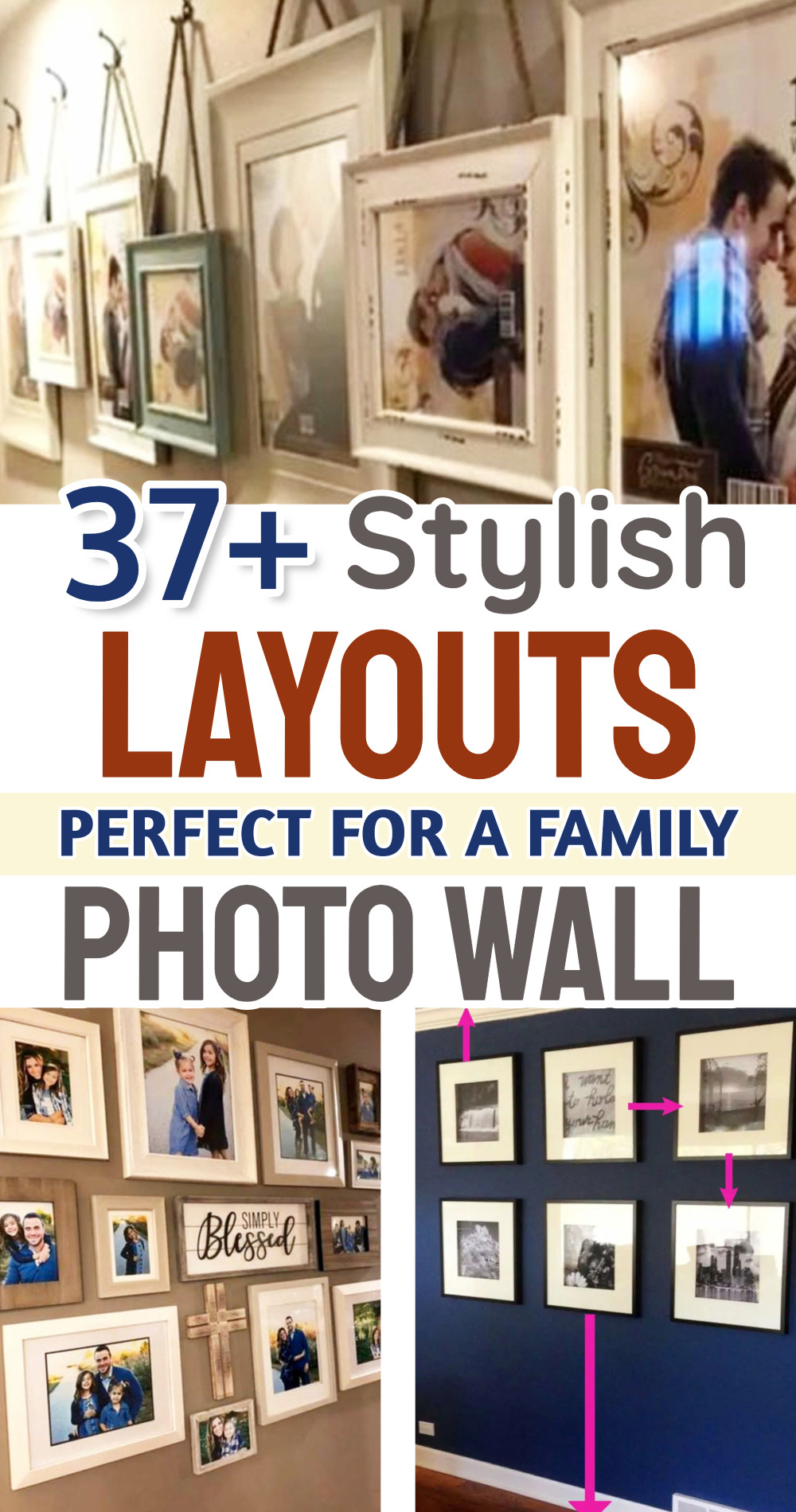 Stylish layouts perfect for a family photo wall
