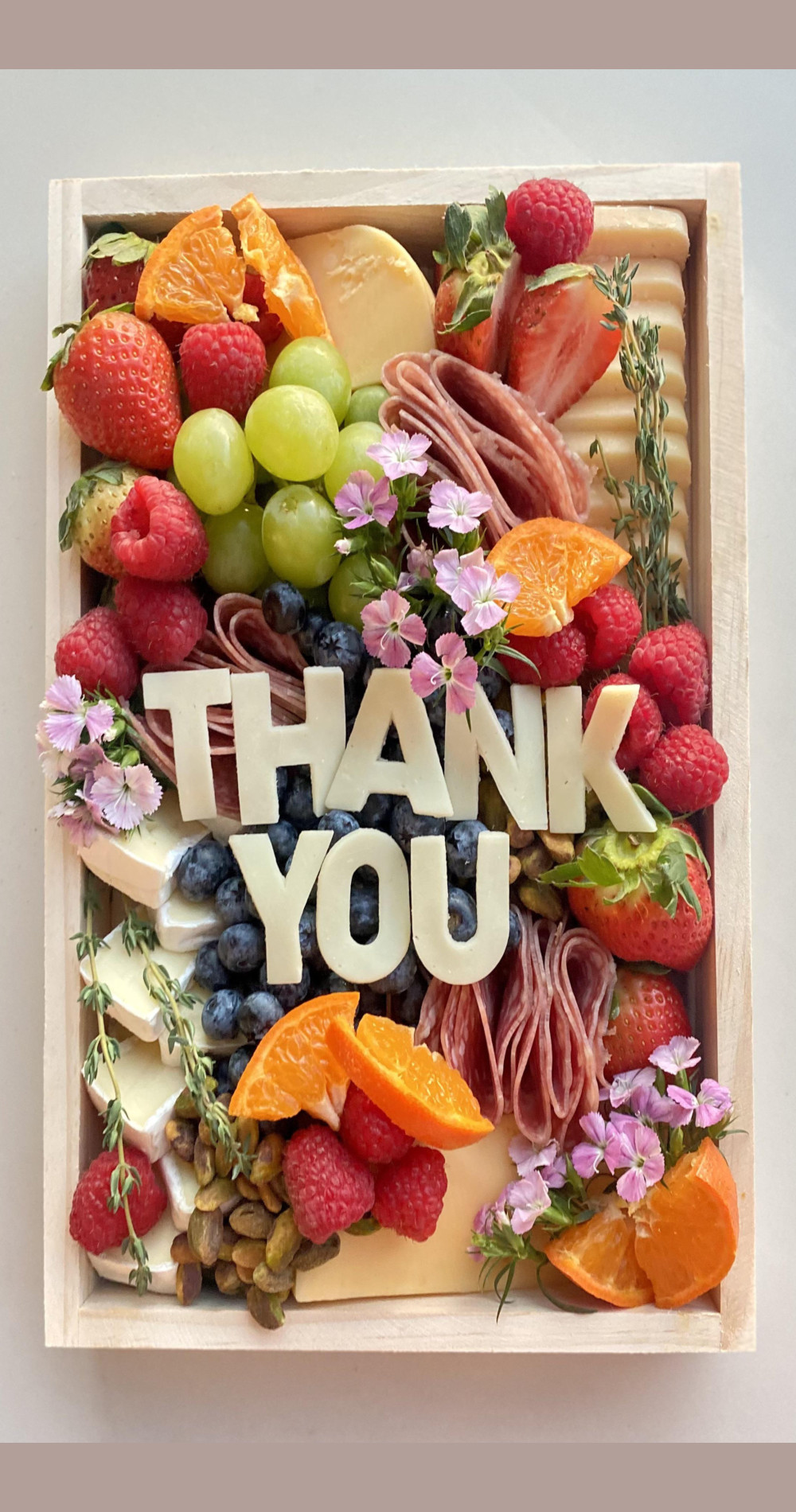 Thank you fruit cheese platter as DIY hostess gift