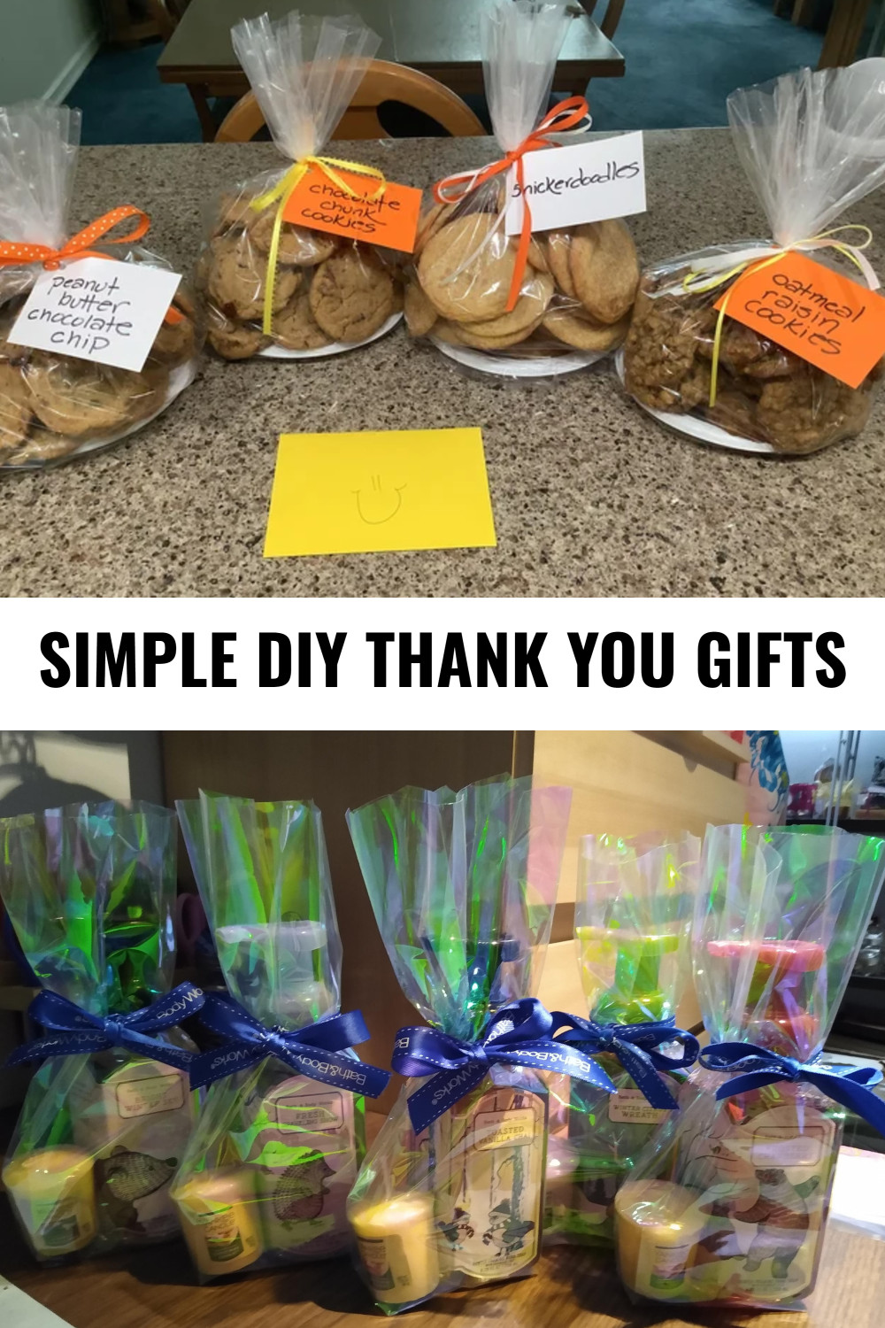 Simple DIY thank you gift bags and homemade baked goods