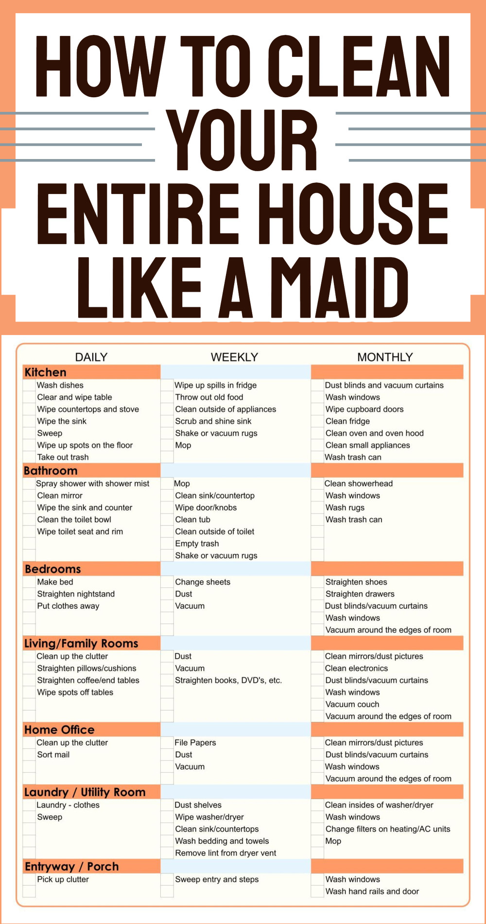 How To Clean Your Entire House Like A Maid Service