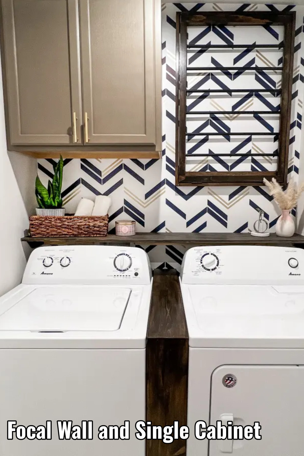 Single cabinet laundry room makeover