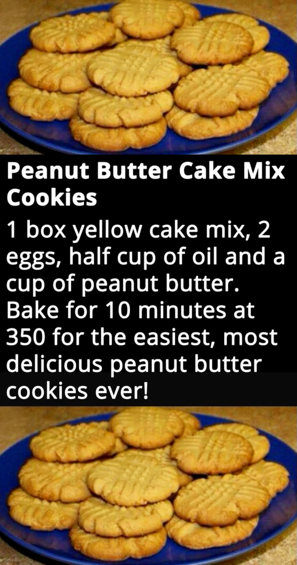 Peanut butter cake mix cookies recipe