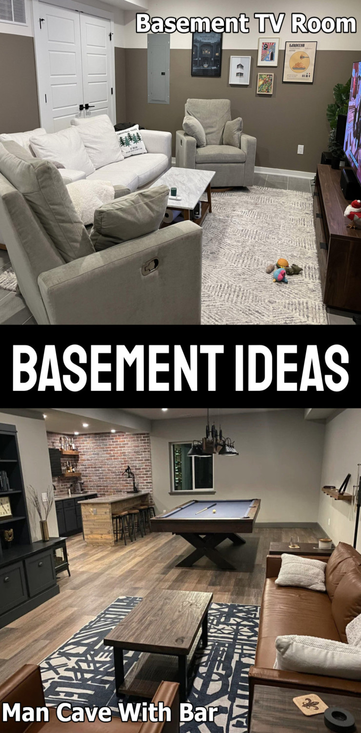 basement ideas tv rec room man cave with bar