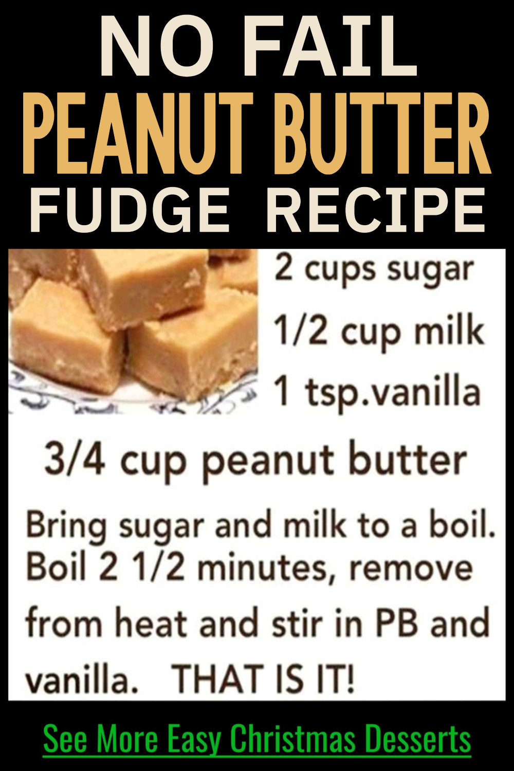 easy fudge recipes - no fail peanut butter fudge recipe sugar condensed milk vanilla peanut butter