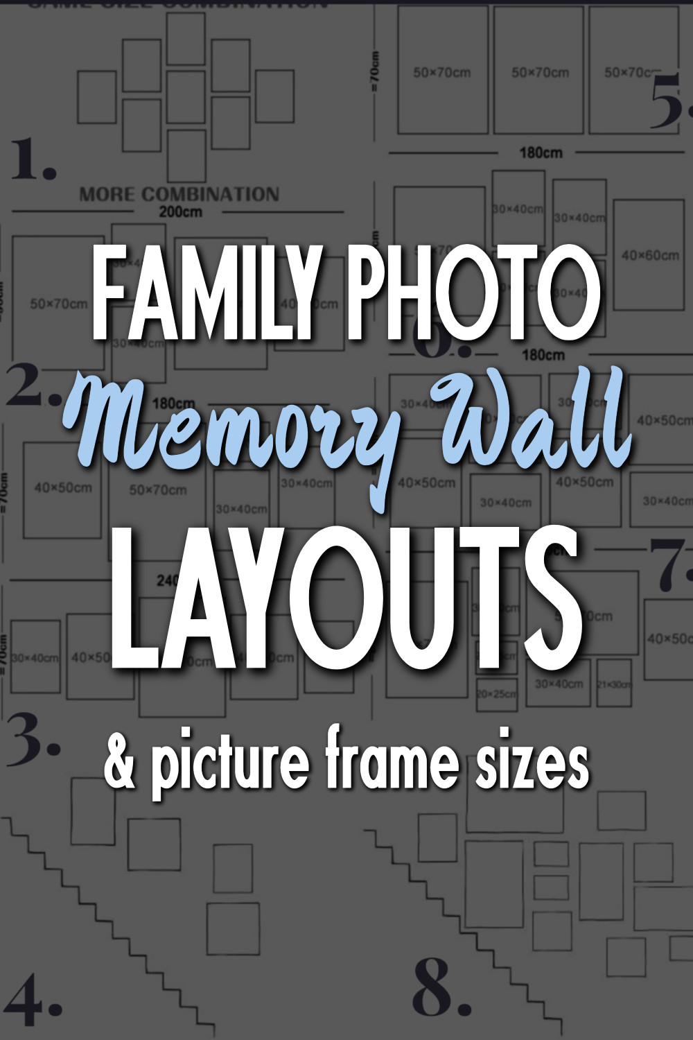 family photo memory wall layouts and picture frame sizes