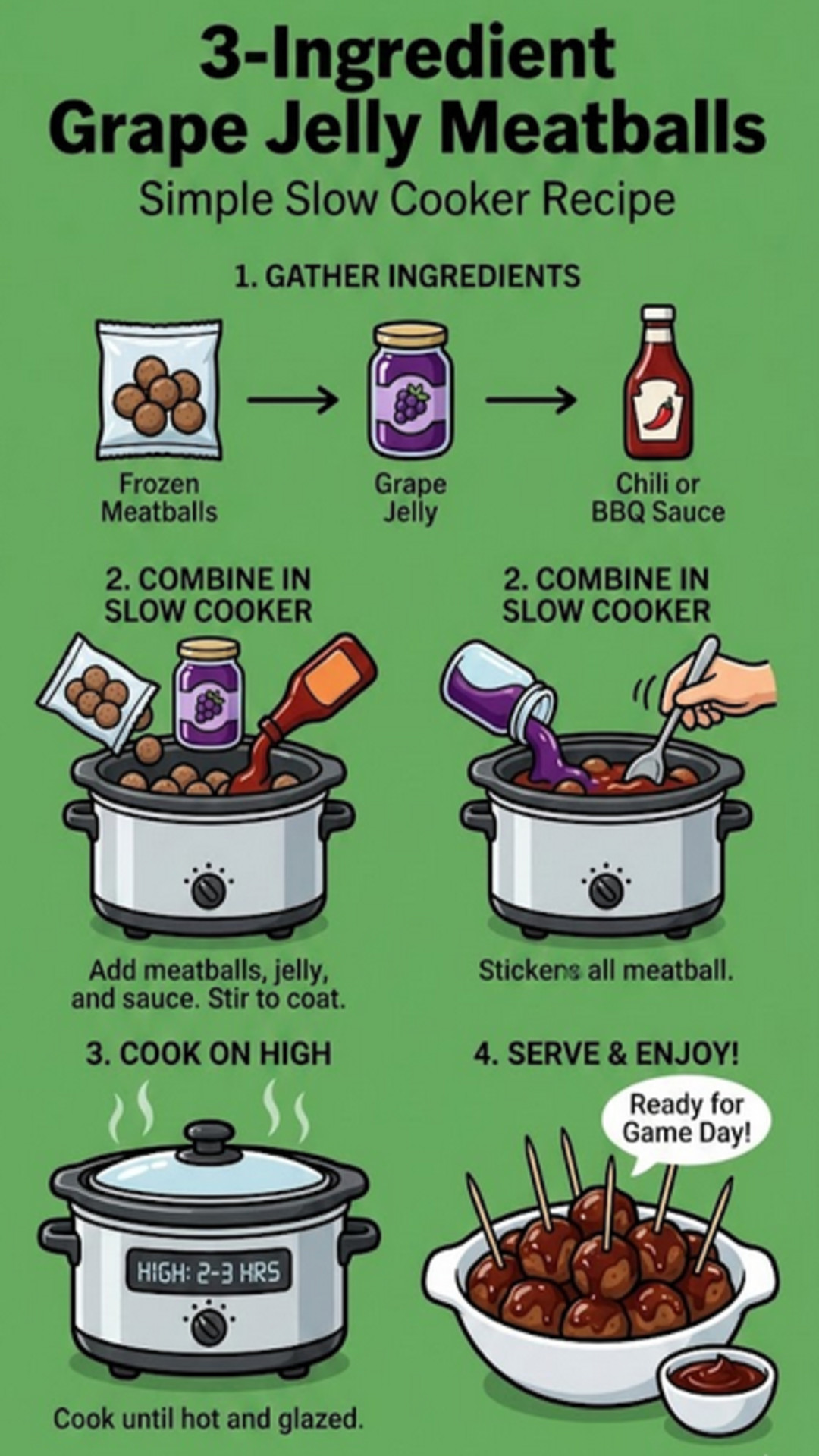 3-Ingredient Grape Jelly Meatballs